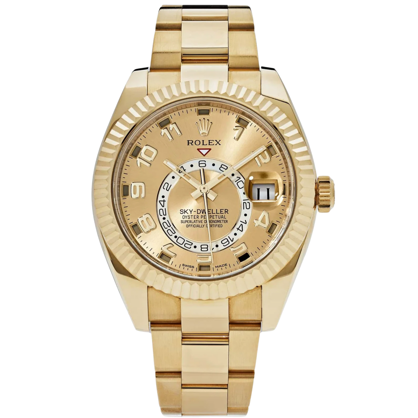 Rolex Skydweller Ref. 326938 Yellow Gold Champagne Arabic Dial