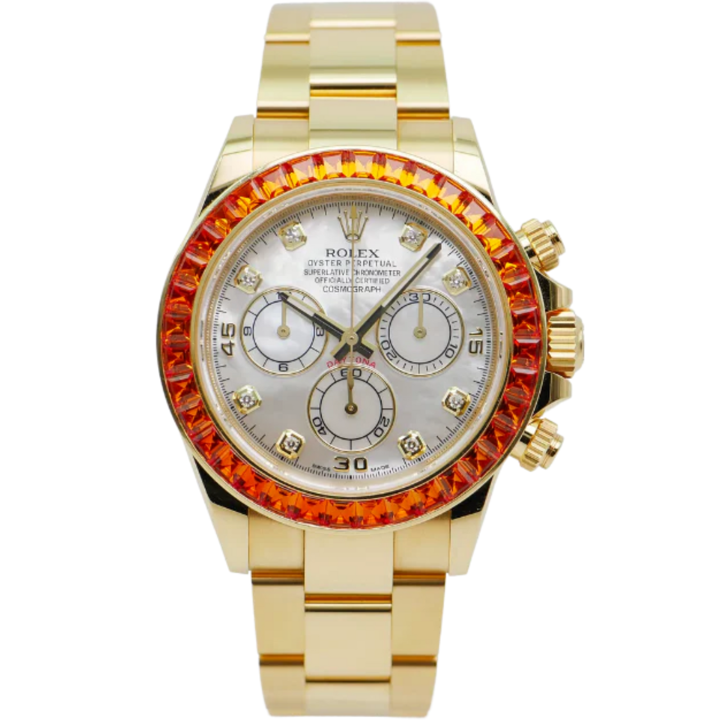 Rolex Daytona Ref. 116578SACO Yellow Gold Factory Set Sapphires