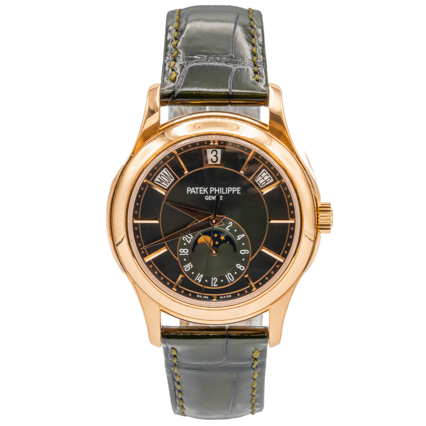 Patek Philippe Ref. 5205R-011 Annual Calendar Olive Green Dial on Rubber Strap