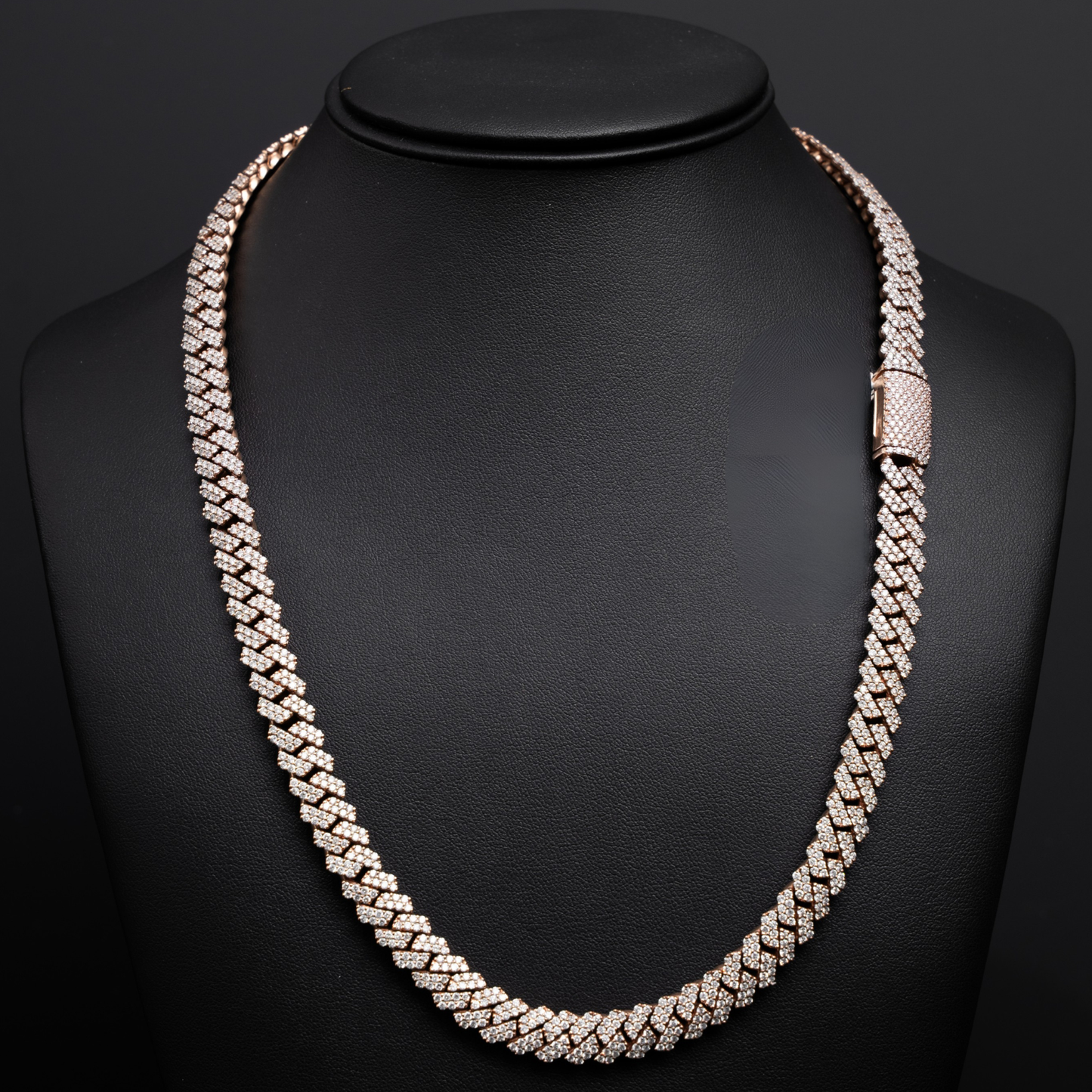 Cuban Link Chain Rose Gold 22 Inch ( 125.30 Grams ) ( 20.04 CTW ) ( 1681 DIA )