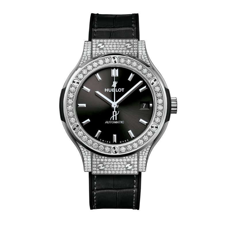 CLASSIC FUSION 3-HANDS 33MM TITANIUM PAVÉ
