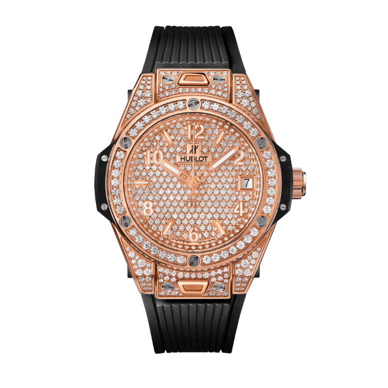 Big Bang 39mm ONE CLICK KING GOLD FULL PAVÉ