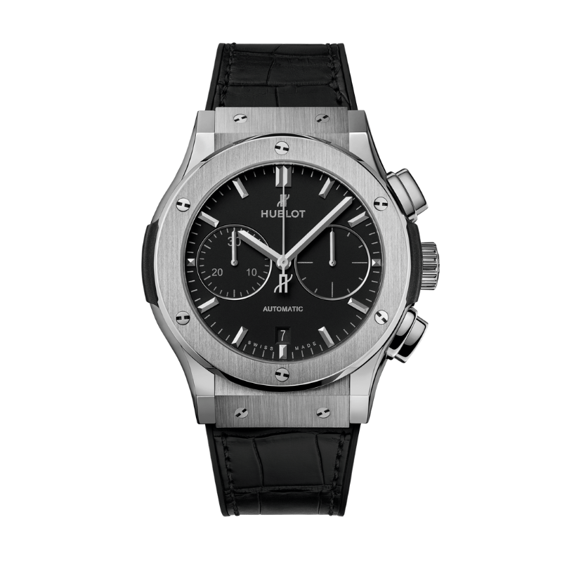 CLASSIC FUSION 42MM CHRONOGRAPH TITANIUM IN LEATHER STRAP