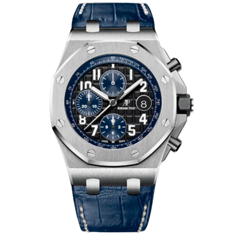 26470ST.OO.A028CR.01 42MM Stainless Steel Royal Oak Offshore Brown dial with Extra Steel Bracelet Mint Condition Complete with Box and Papers