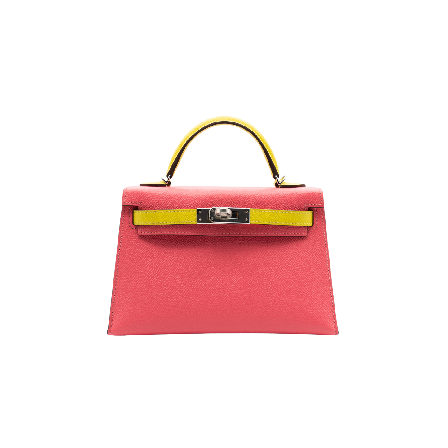 Hermes Birkin K20 Mini Kelly Special Order Rose Azalea/Lime Epsom Leather PHW
