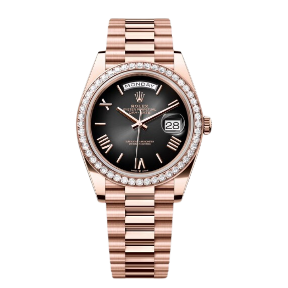 Rolex Day Date Ref. 228345RBR 40MM Everose Gold Case Slate Ombre Dial TPT Timepiece Trading