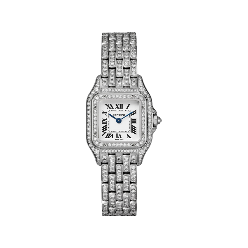 PANTHERE DE CARTIER 30 MM RHODIUMIZED WHITE GOLD WITH WHITE DIAL