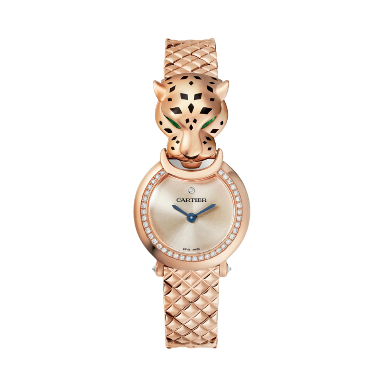 LA PANTHERE DE CARTIER 24 MM ROSE GOLD WITH PINK DIAL
