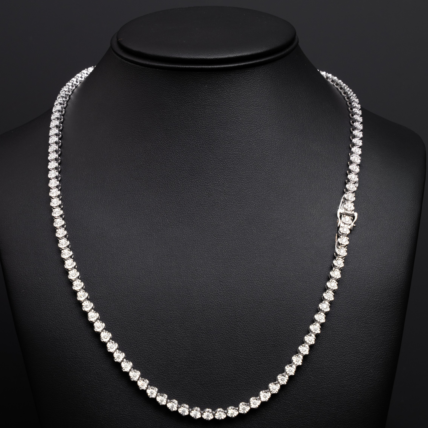 10k White Gold Illusion Setting Fanuk Necklace - 49.46 grams - 3.25 cts - 22 inches