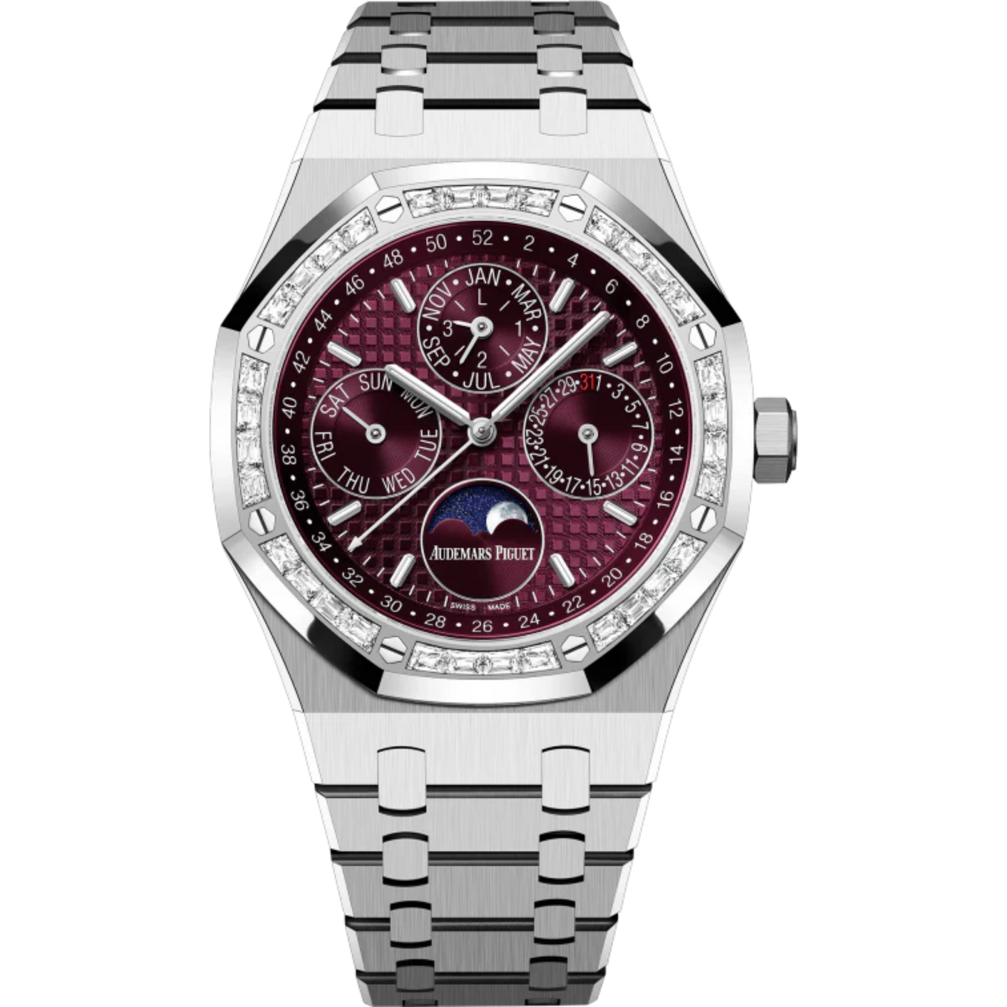 Audemars Piguet Royal Oak Ref. 26598BC.ZZ.1220BC.01 41MM White Gold Perpetual Calendar (QATAR SPECIAL EDITION) Baguette Bezel