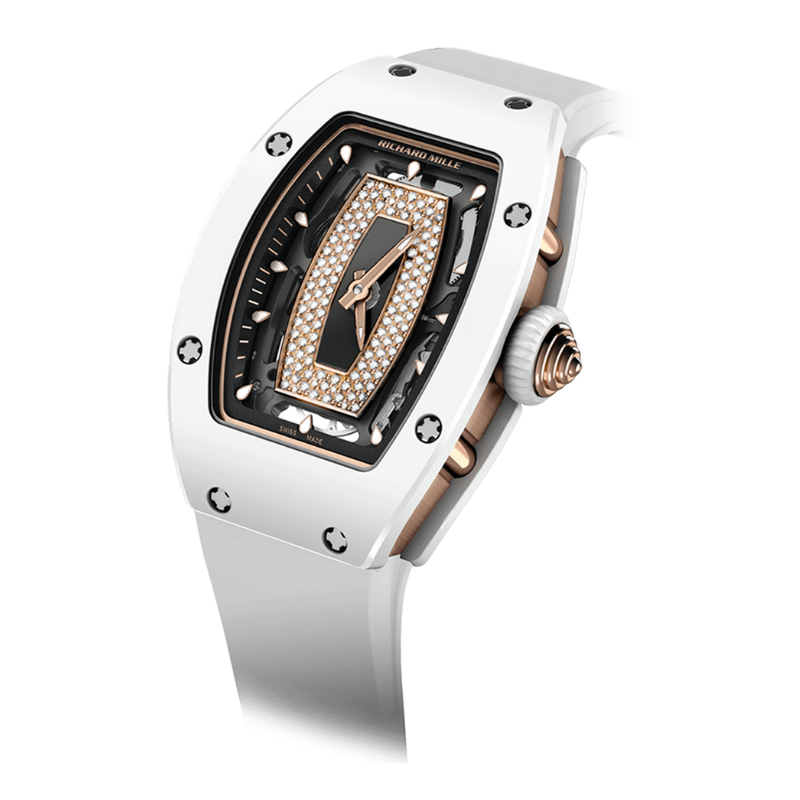 RM07 White Ceramic Black Jasper Diamond Set TPT Timepiece Trading