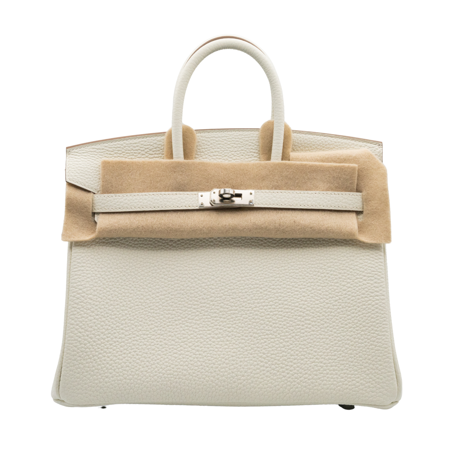 Hermes Birkin B25 0T Mushroom PHW TOGO Leather B Stamp Unworn Complete