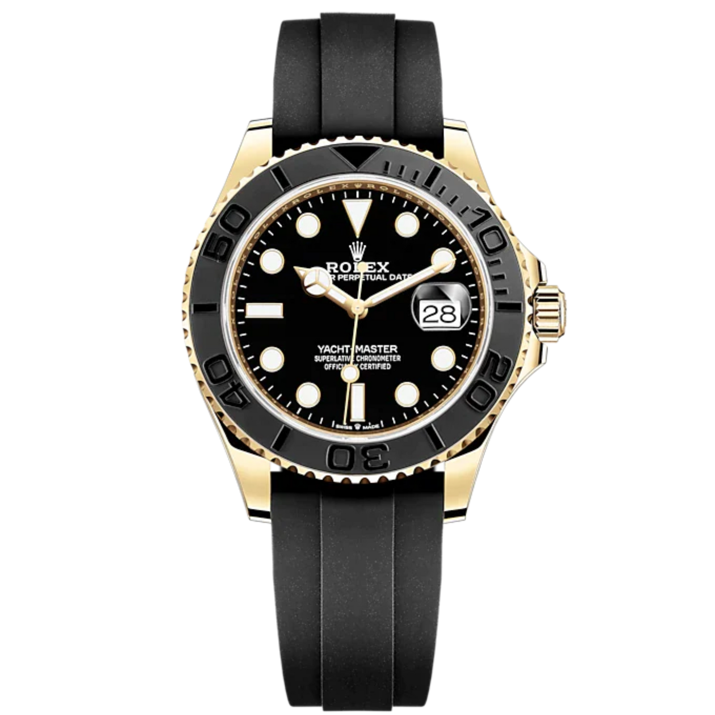 Rolex Yachtmaster Ref. 226658 Yellow Gold 42mm on Oysterflex Black Dial