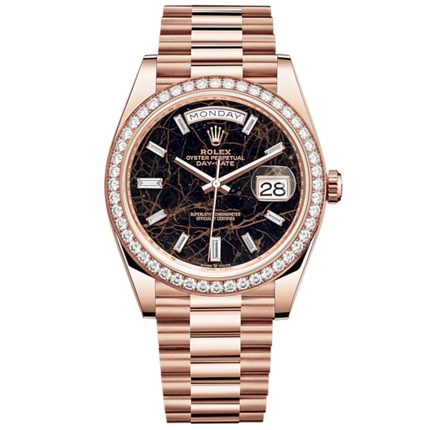 Rolex Day Date Ref. 228345RBR 40mm Rose Gold “Eisenkiesel” Dial