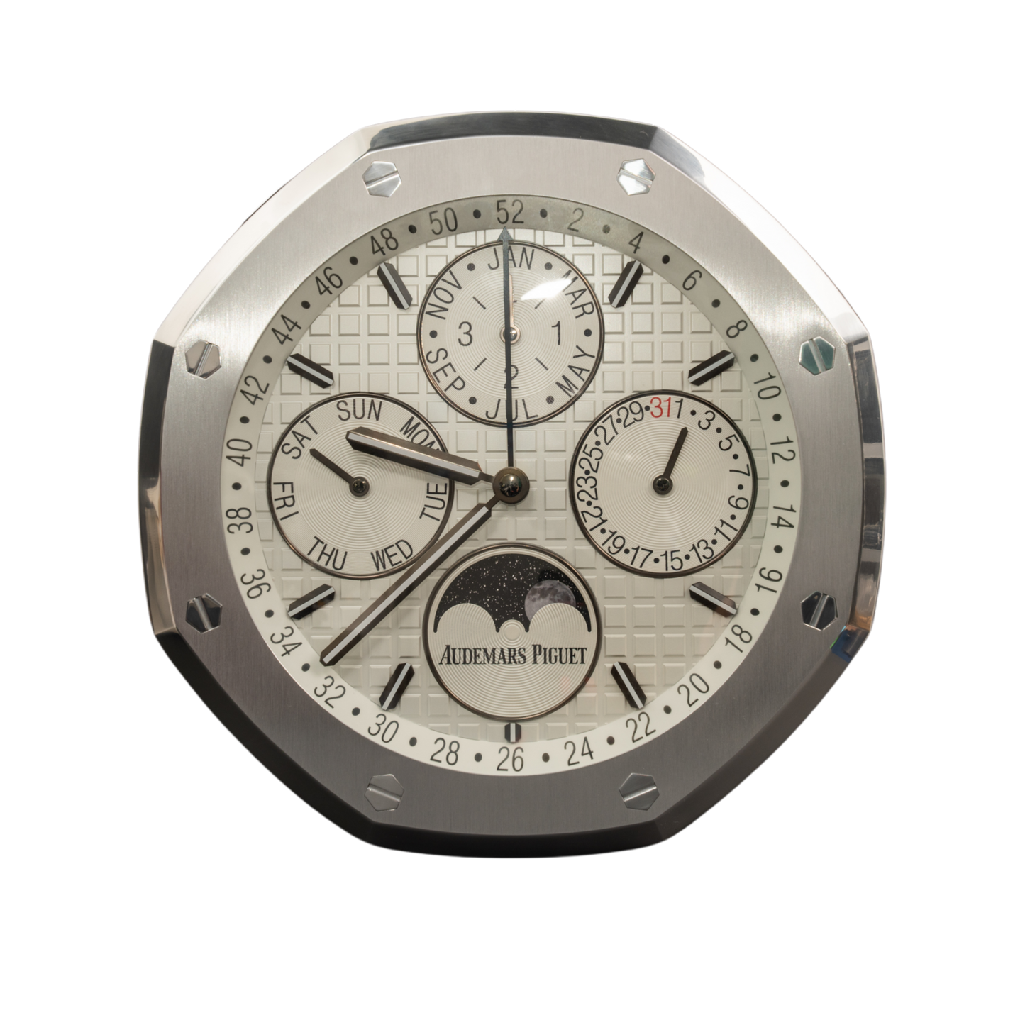 Audemars Piguet Royal Oak Wall Clock Perpetual Calendar White Dial