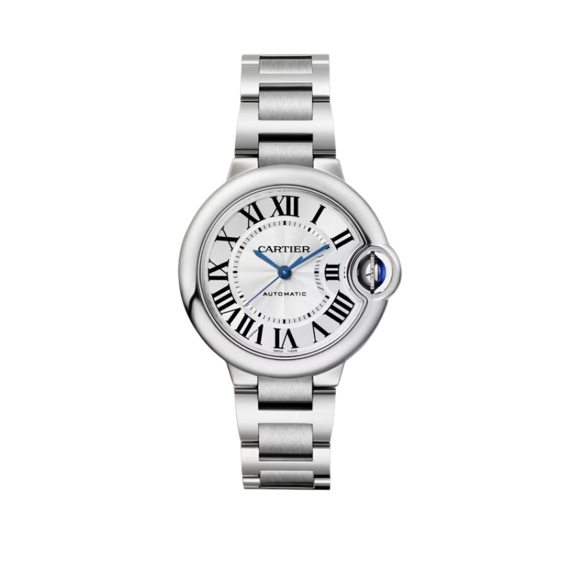 BALLON BLEU DE CARTIER 33 MM STAINLESS STEEL WITH GUILLOCHE SILVER DIAL