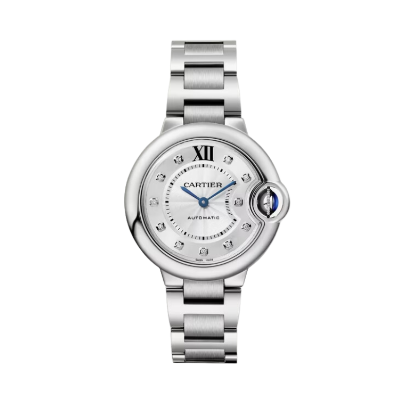 BALLON BLEU DE CARTIER 33 MM STAINLESS STEEL WITH GUILLOCHE SILVER DIAL