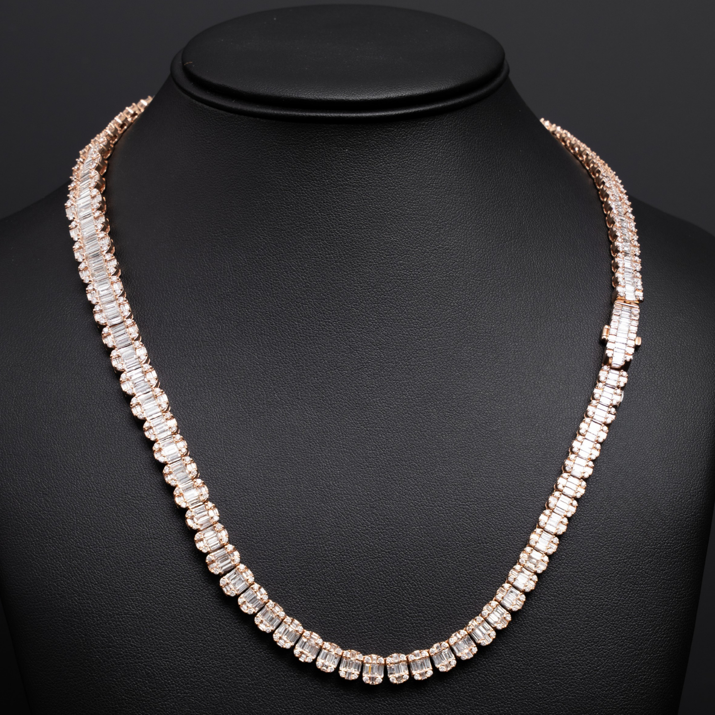 14KT Rose Gold Baguette Chain - 25.05 CTS - 20 Inch - 59.4 Grams