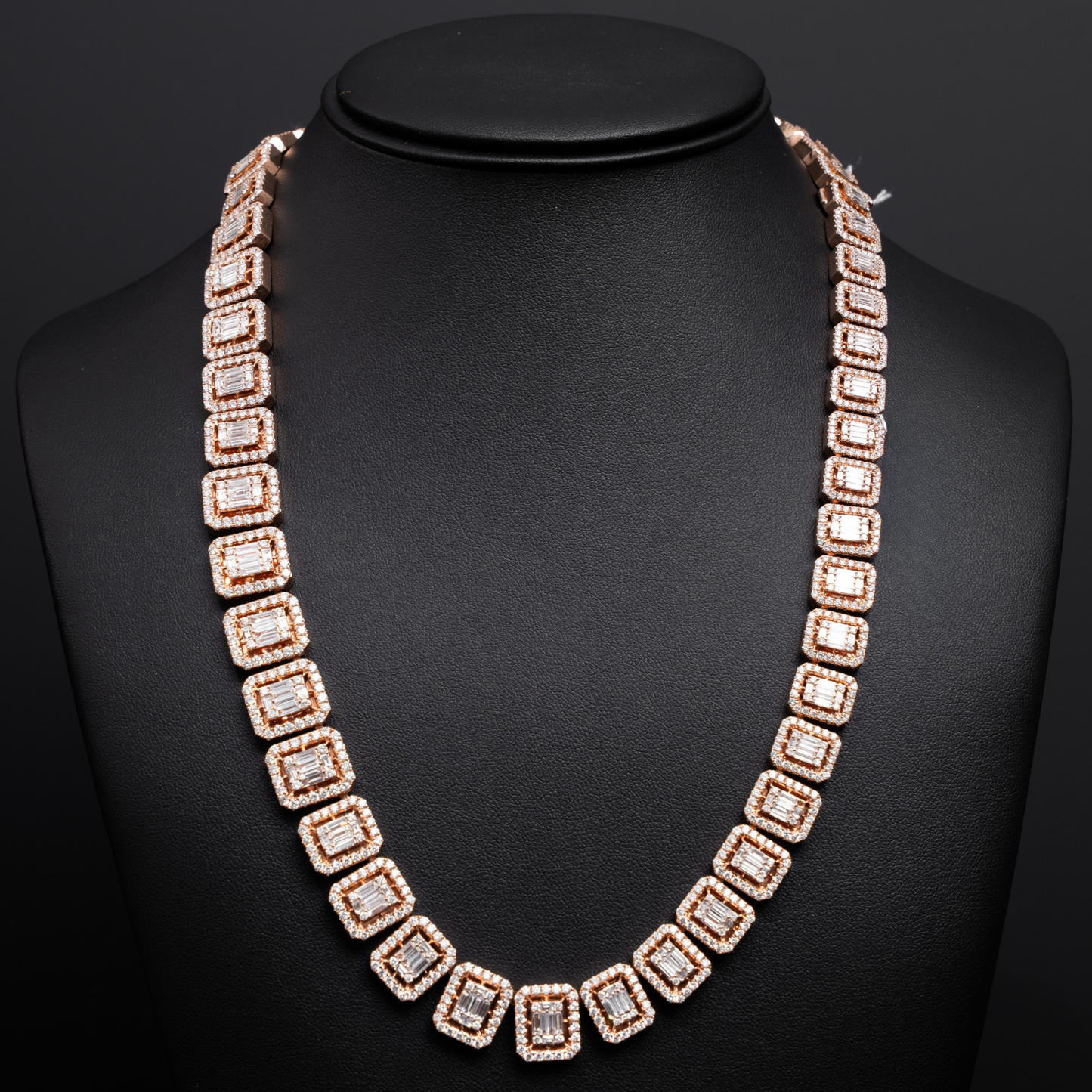14KR Graduated Baguette Necklace - 161.5G - 30.74 TCW