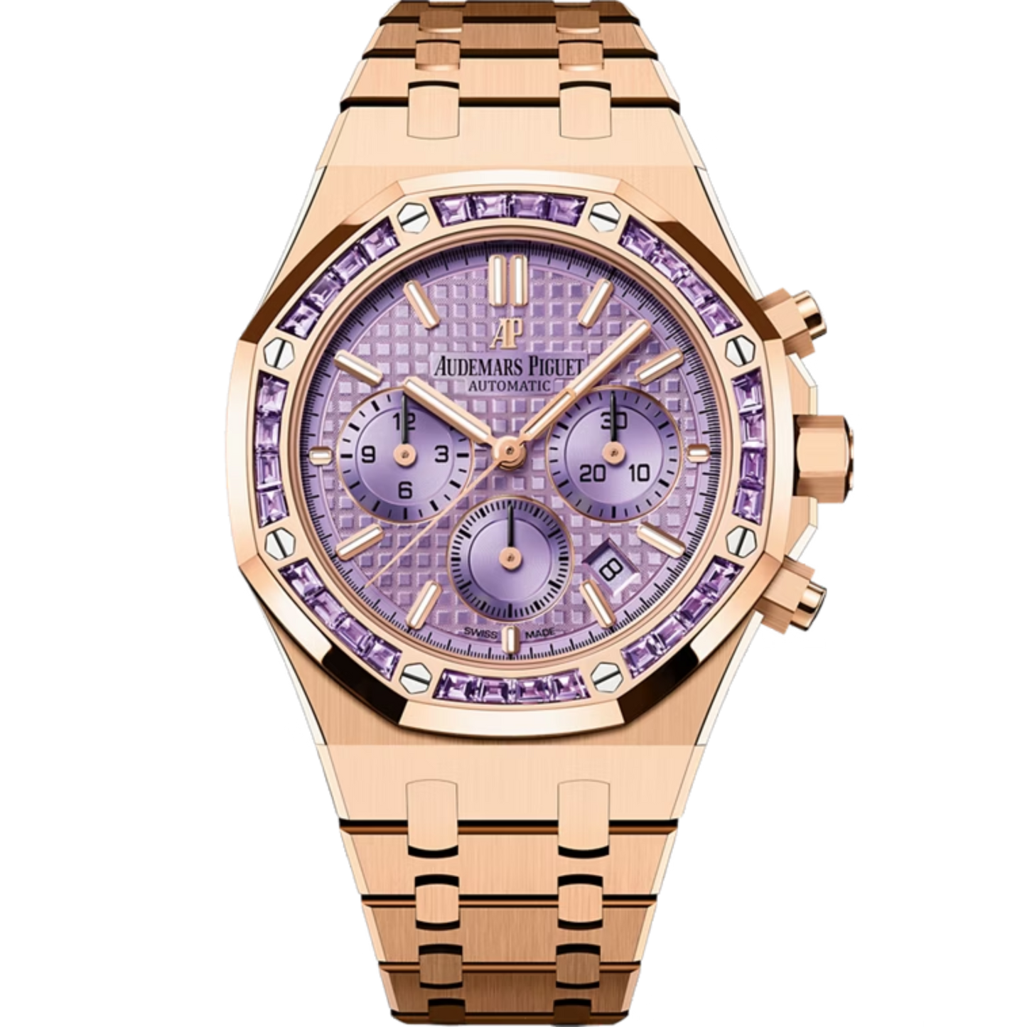 Audemars Piguet Royal Oak Chronograph Ref. 26319OR.AY.1256OR.01 38MM Rose Gold Amethyst Dial/Bezel