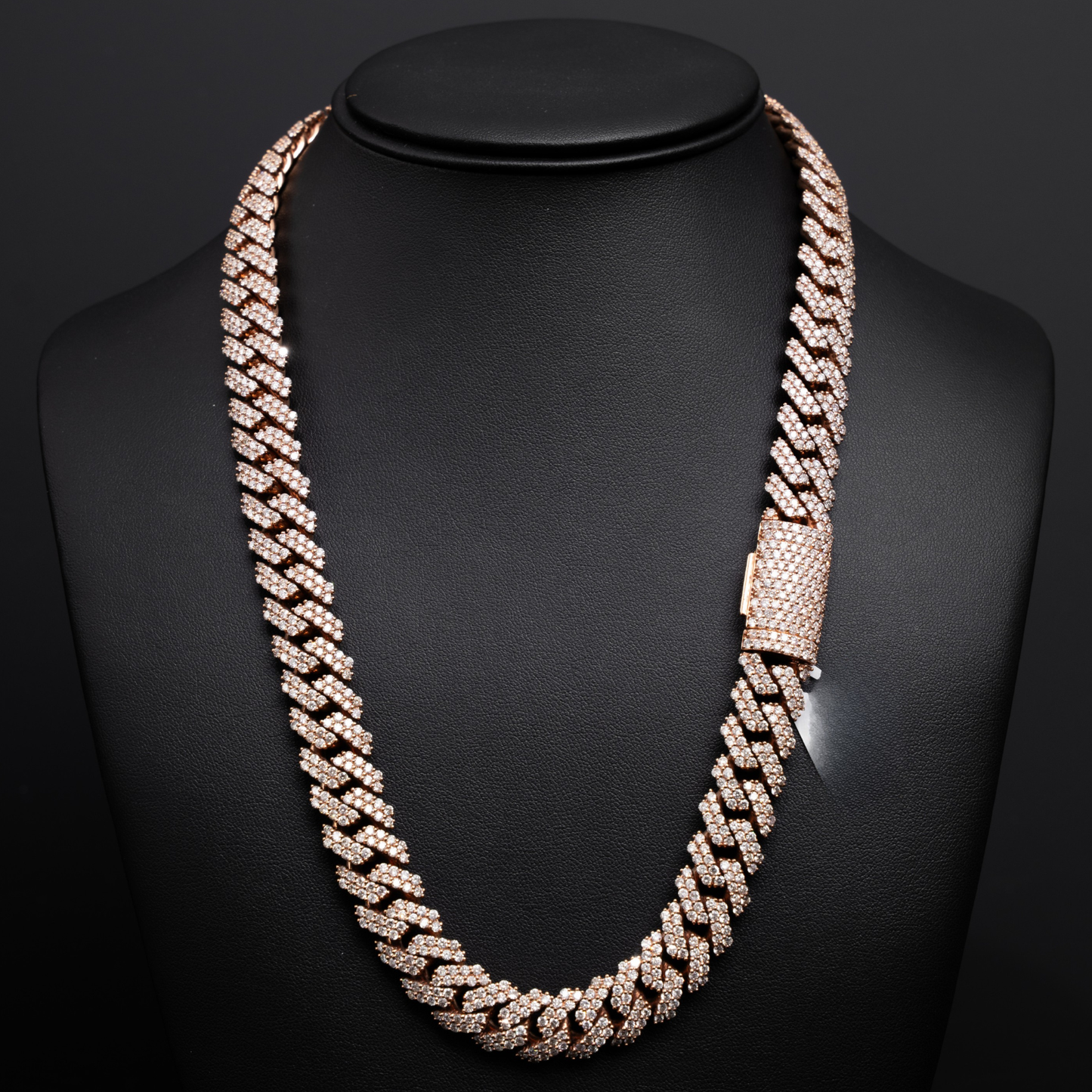 Cuban Chain 14MM Rose Gold ( 205.5 G ) ( 1430 Stones ) ( 36.34 CT )