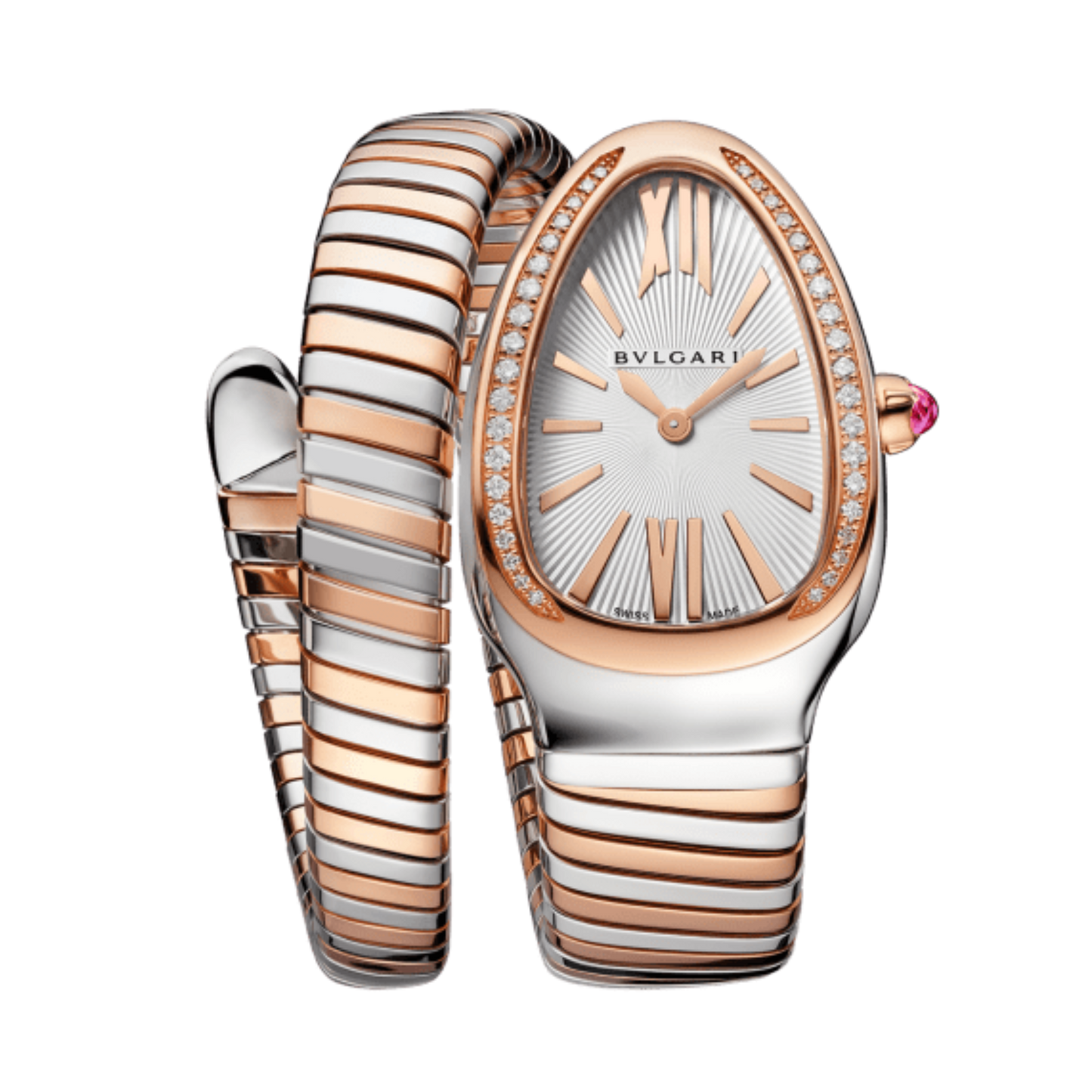 Bvlgari Serpenti Ref. 102237 Rose Gold Two Tone White Dial Single Coil Factory Set