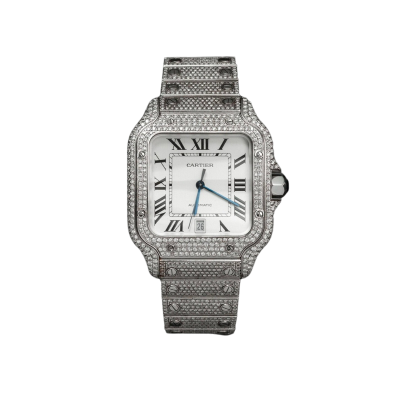 WSSA0018 Stainless Steel Santos Bustdown White Dial 2021 Complete with Box and Papers
