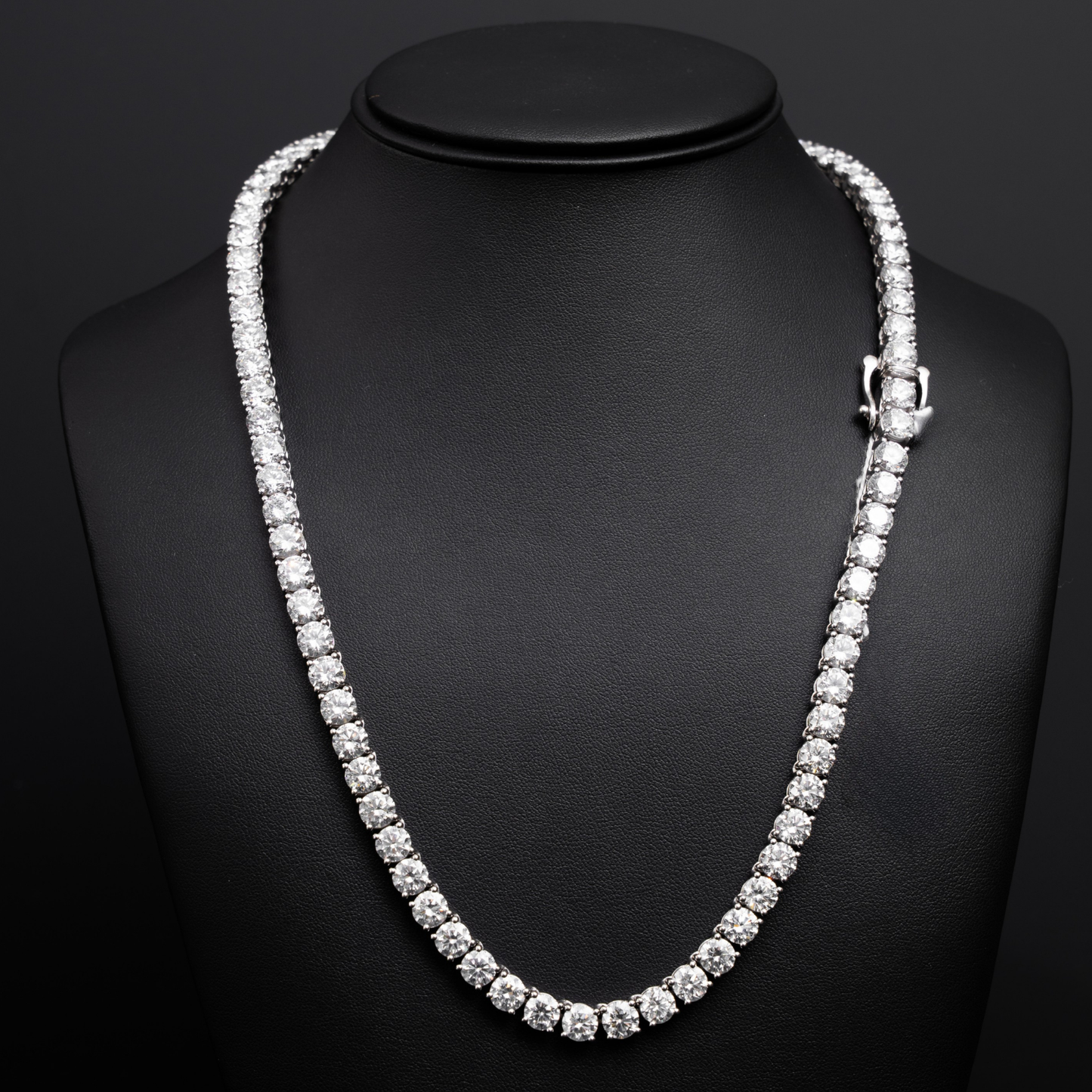 10k White Gold LAB Tennis Necklace - 100 pointer stones - 86.21 cts - 84.20 Grams - 22 inches