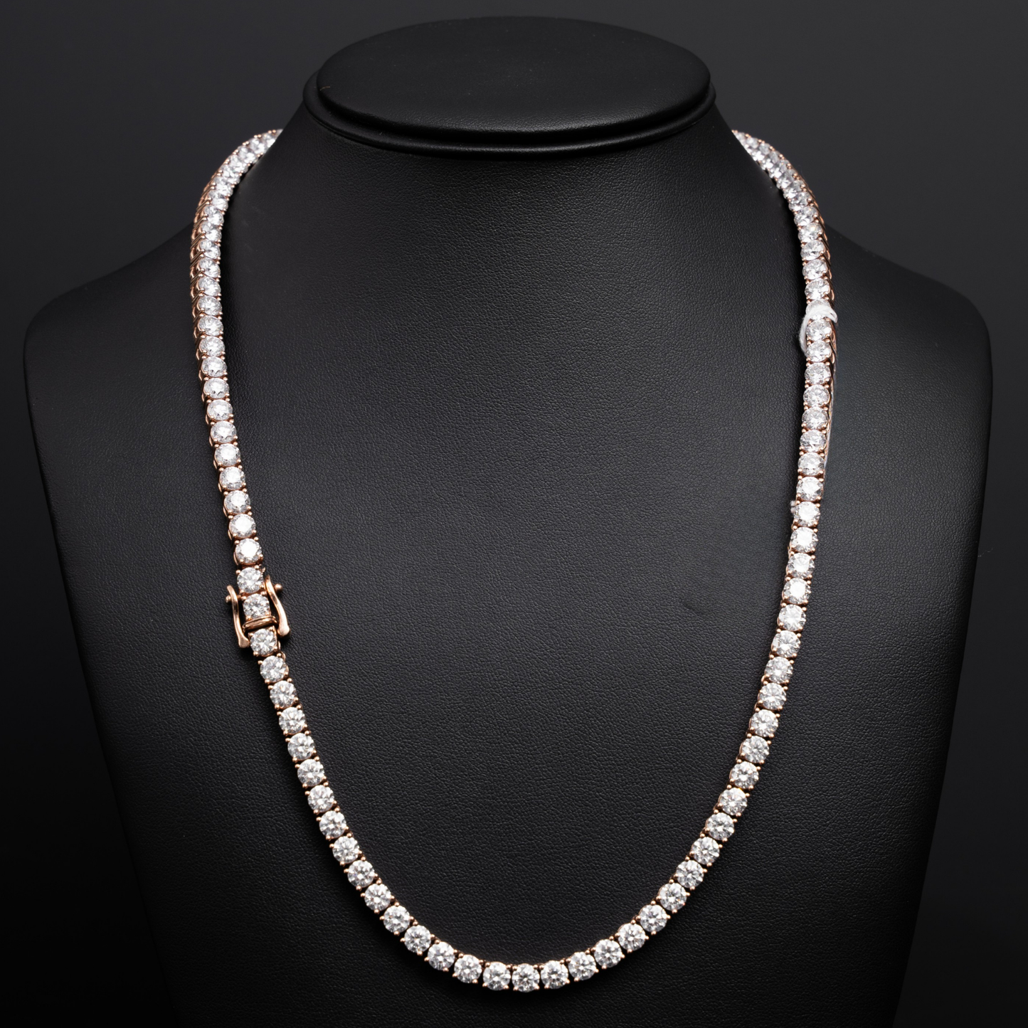 10k Rose Gold LAB Classic Solitaire Tennis Chain 50 pointers - 67.4 grams - 54.76 cts - 22 inches( Color G -Clarity VVS )