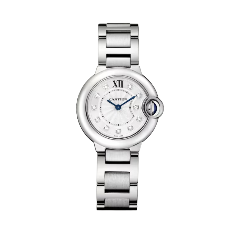 BALLON BLEU DE CARTIER 28 MM STAINLESS STEEL WITH SILVER LACQUER SUNRAY EFFECT DIAL