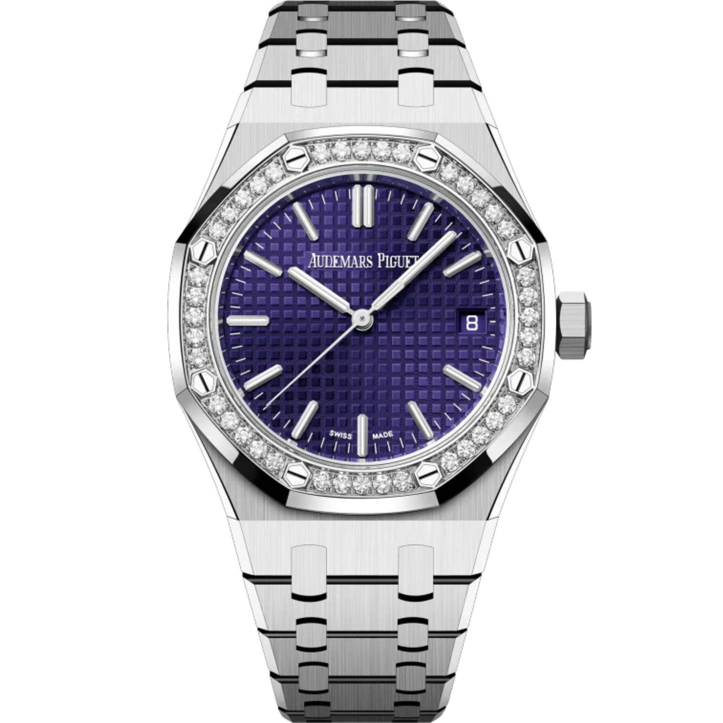 Audemars Piguet Royal Oak "Murtoli Edition" Ref. 15551BC.ZZ.1356BC.02 37MM White Gold Purple Dial with Diamond Bezel
