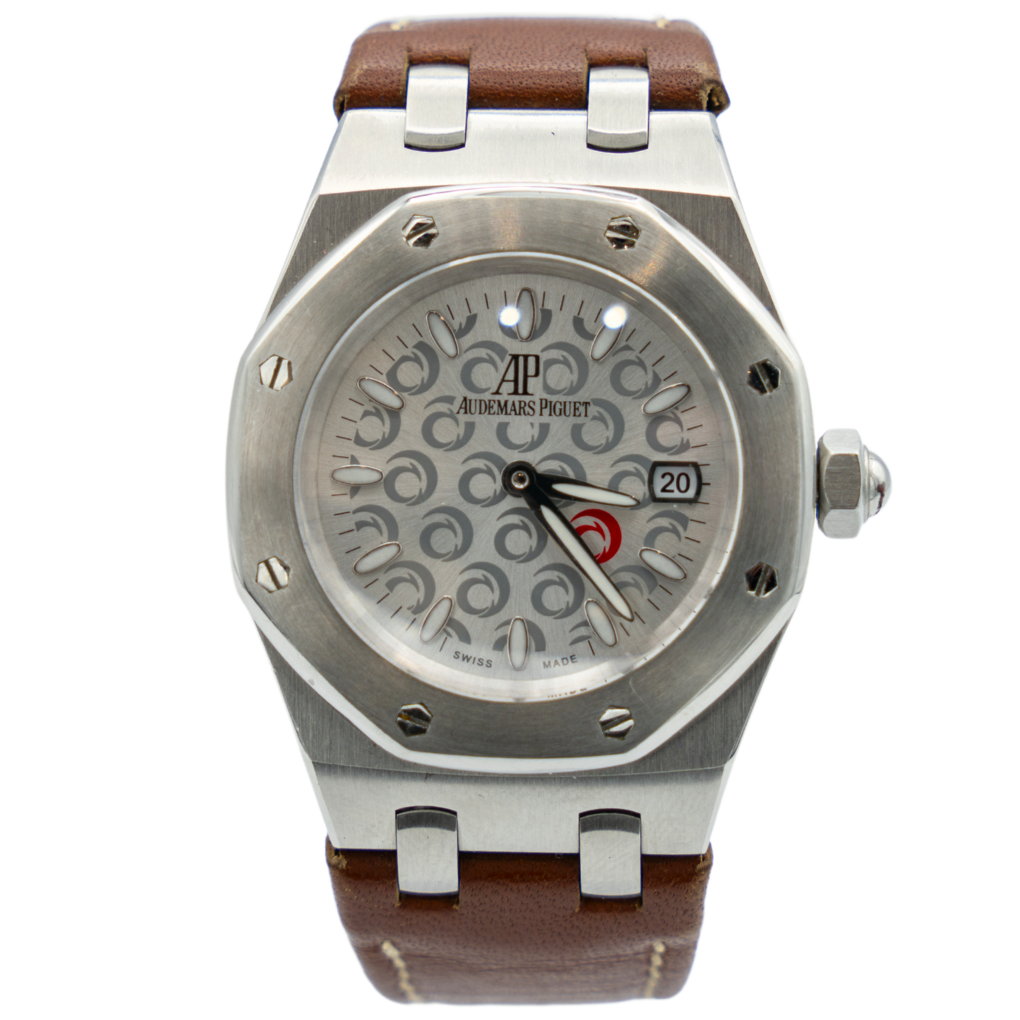 Audemars Piguet Royal Oak Ref. 67610ST.OO.D062CR.01 33MM Stainless Steel Alinghi White Dial on Brown Leather Strap