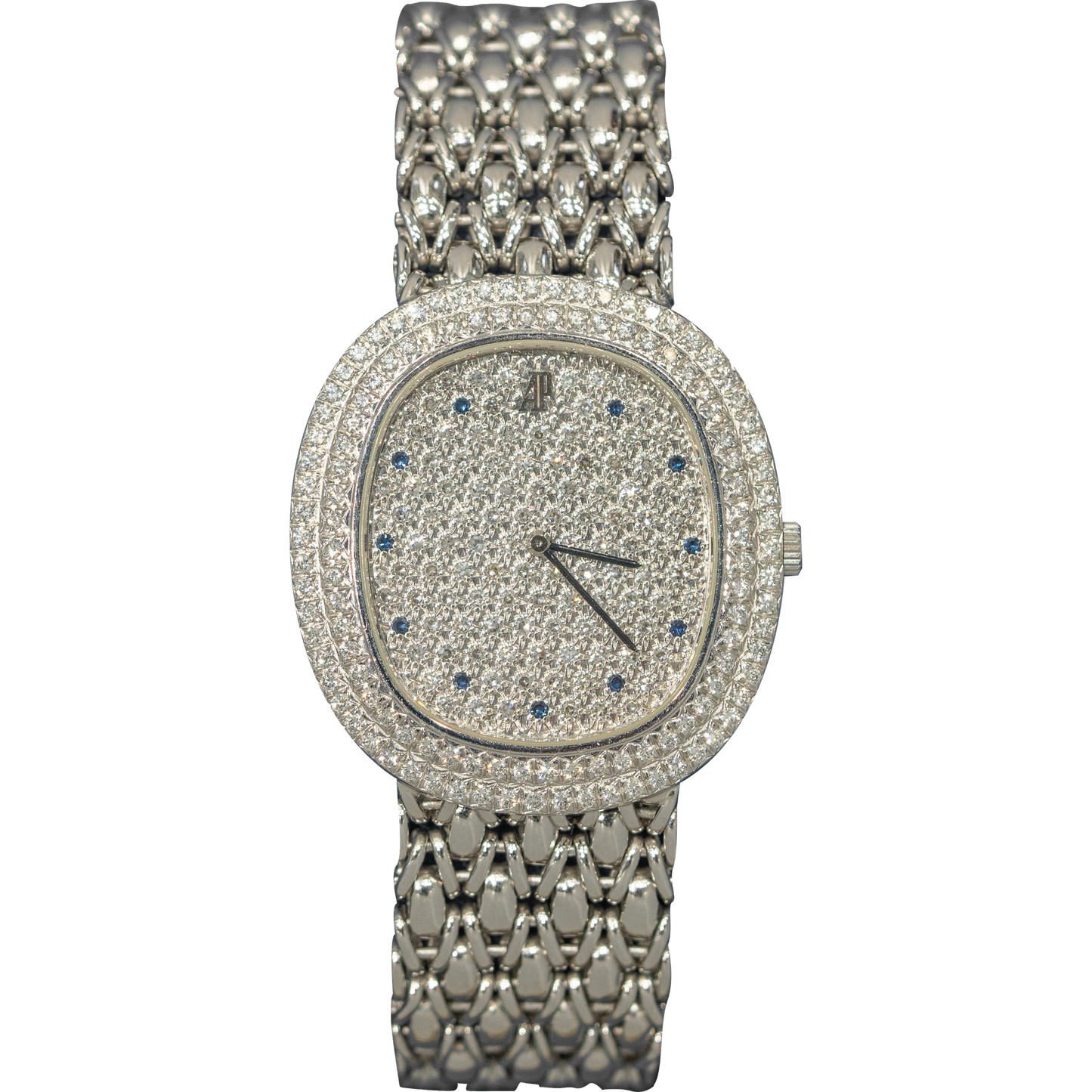 Audemars Piguet "FEATHER" Ref. 56455BC 18KT White Gold Diamond Pave Dial with Diamond Bezel Quarts Sapphire Markers