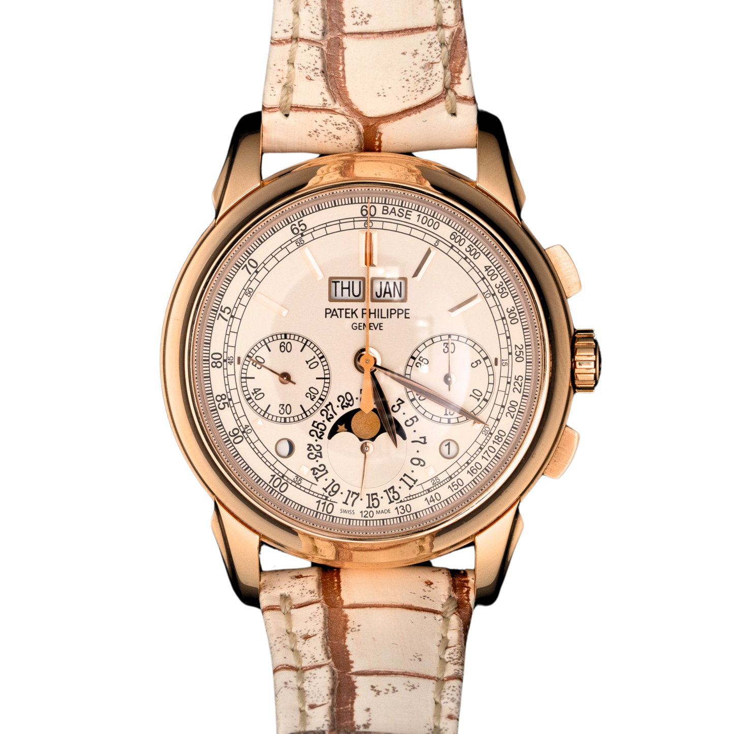 Patek Philippe Ref. 5270R-001 Rose Gold Perpetual Calendar White Dial on Leather