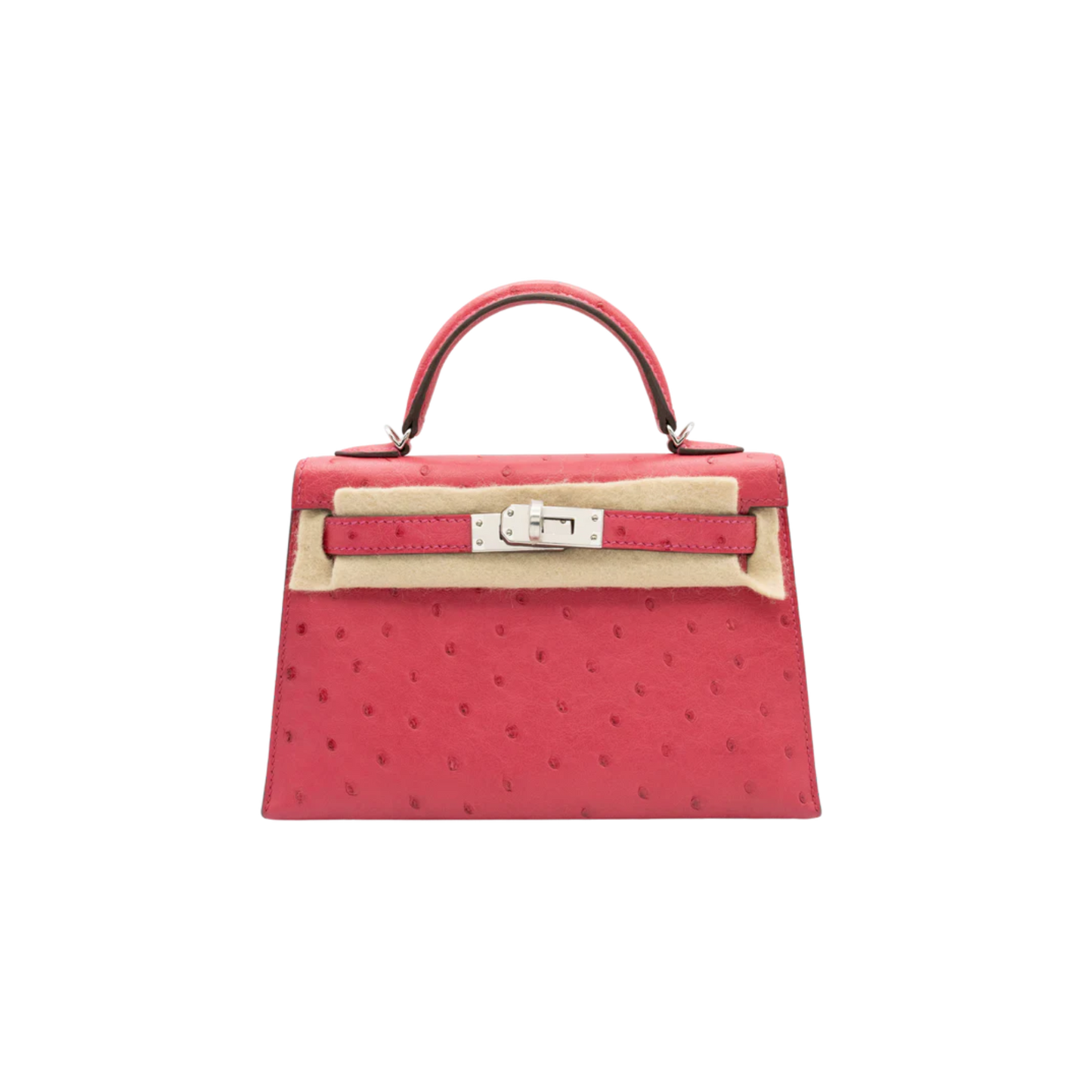 Hermes Kelly 20 Rose Tyrien Ostrich Palladium Hardware