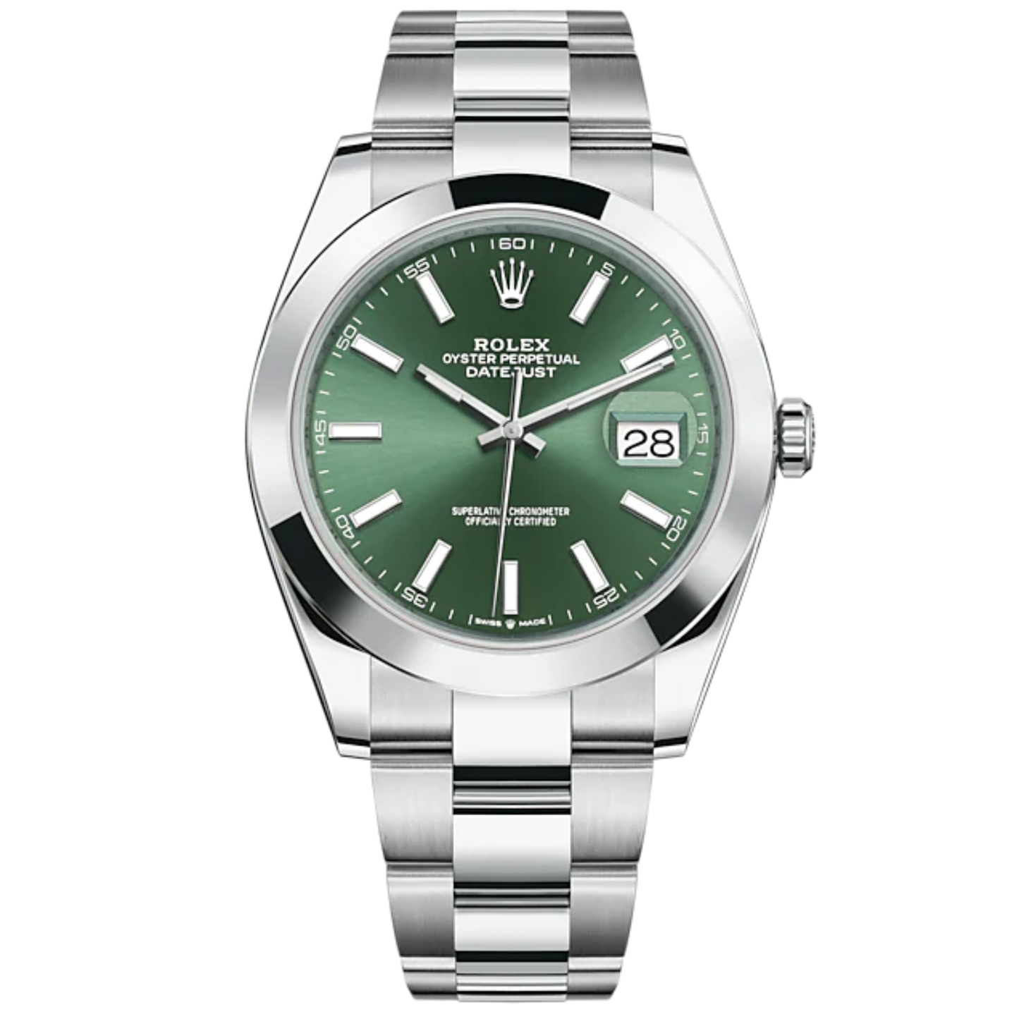 Rolex Datejust Ref. 126300 Mint Green Dial Smooth Bezel on Oyster
