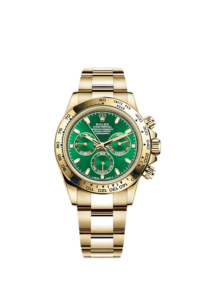 Rolex Daytona John Mayer Ref. 116508 Yellow Gold Green Dial TPT Timepiece Trading