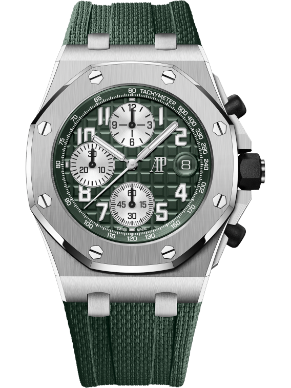26238TI.OO.A056CA.01 Green Dial Offshore Full Set Like New Complete with Box and Papers