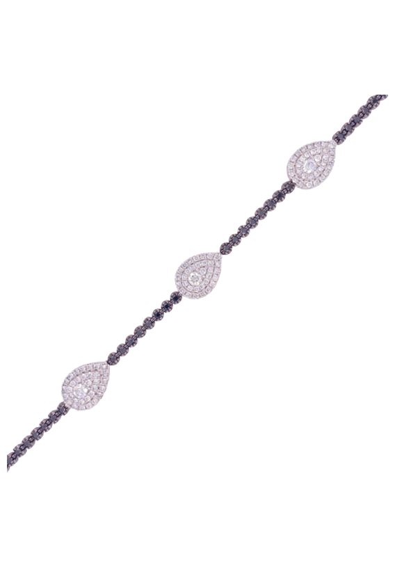 Black Diamond Bracelet 18 Karat White Gold Black Diamond 0.78 Carats