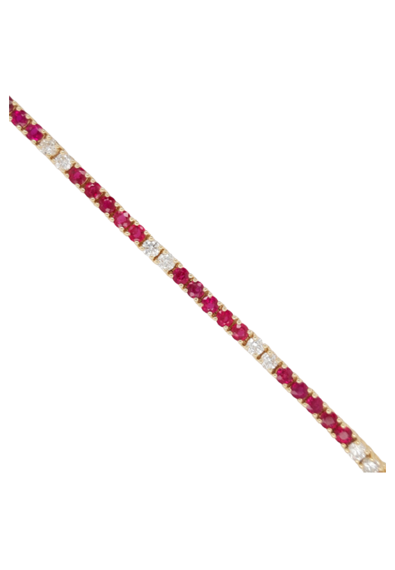 Ladies Diamond Bracelet With Rubies 10.53 Carats