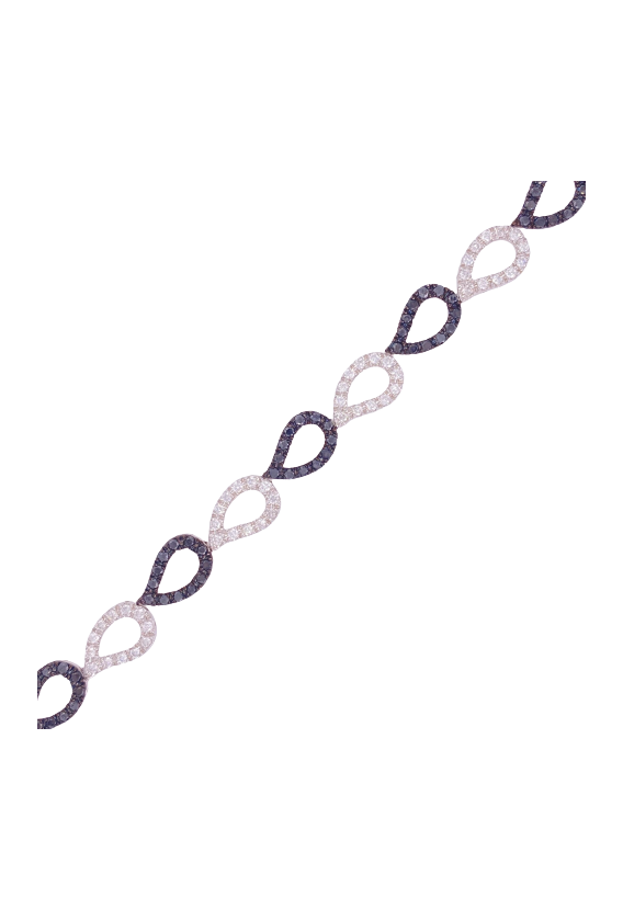 Black Diamond Bracelet 14 Karat White Gold Black Diamond 2.10 Carats