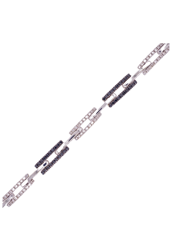 Black Diamond Bracelet 14 Karat White Gold Black Diamond 1.94 Carats