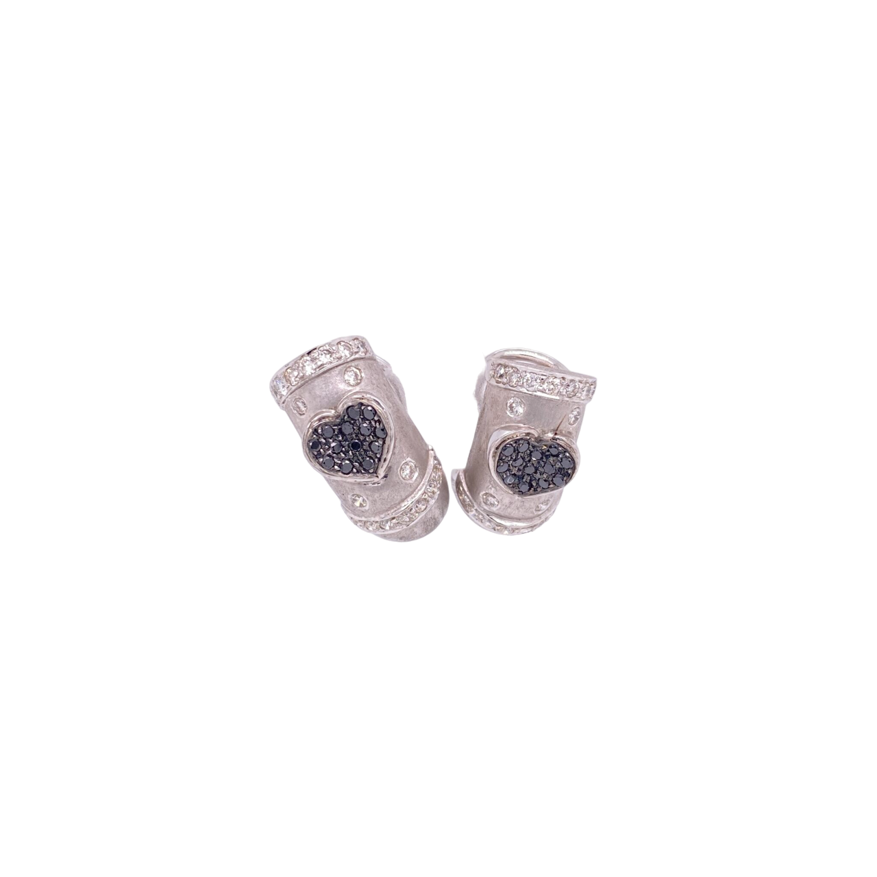 Black Diamond Earring 18 Karat White Gold Black Diamond 0.29 Carats