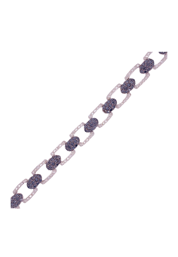 Black Diamond Bracelet 14 Karat White Gold 4.20 Carats