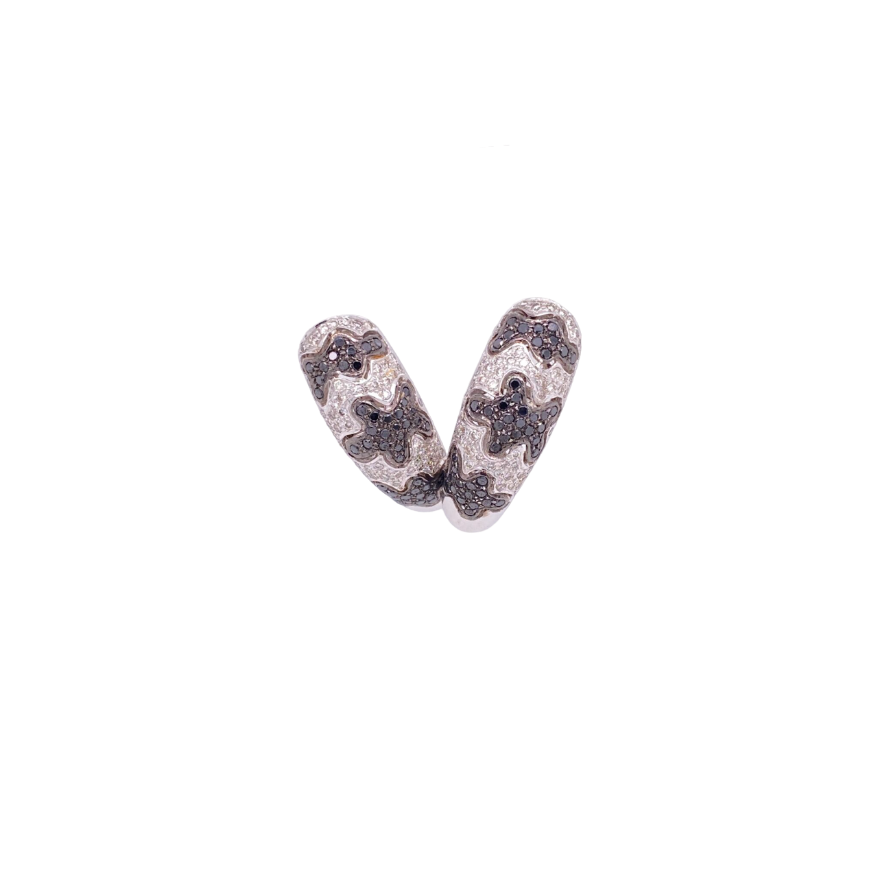 Black Diamond Earrings 18 Karat White Gold Black Diamond 0.77 Carats