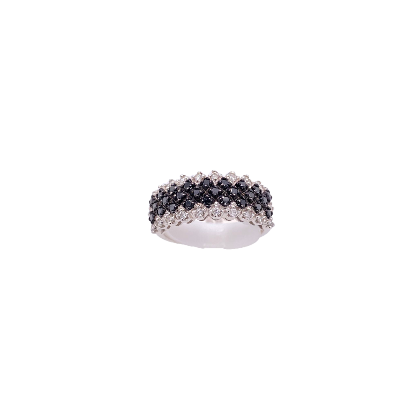 Black Diamond Ring 14 Karat White Gold 0.73 Carats