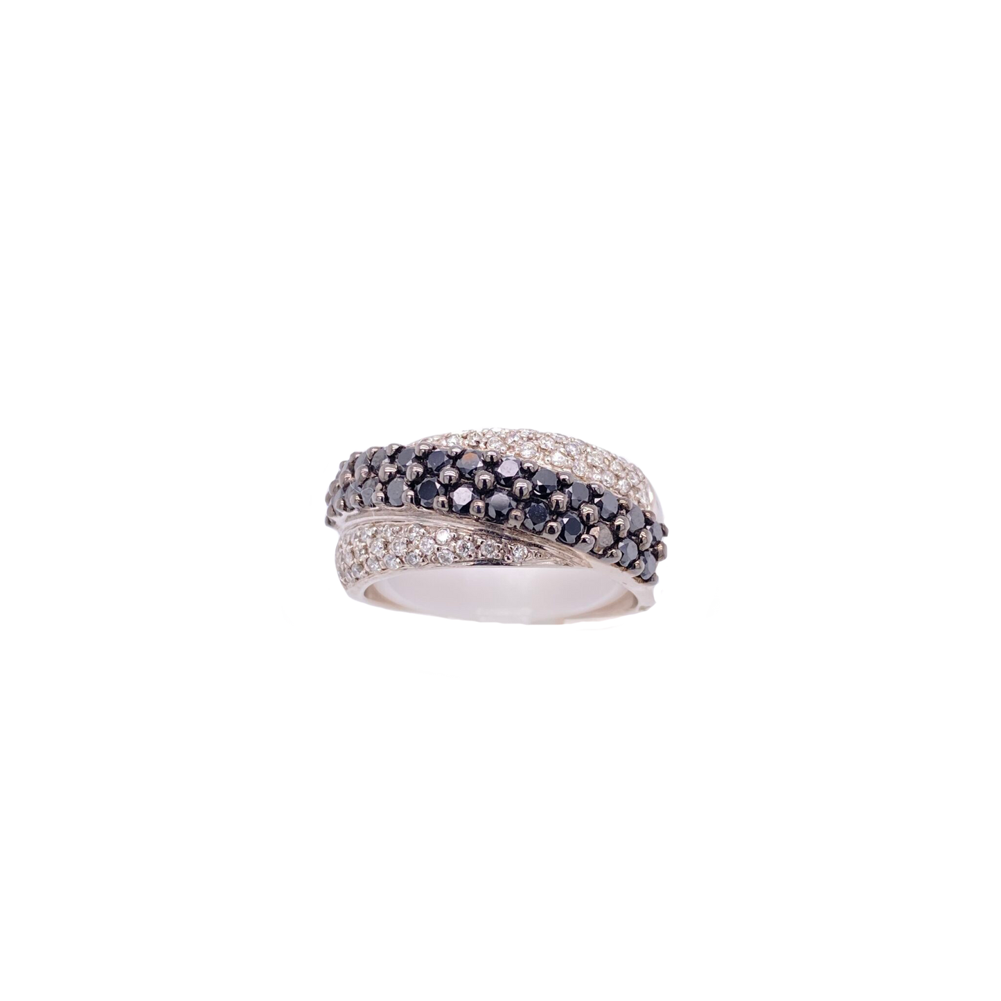 Black Diamond Ring 14 Karat White Gold 1.25 Carats