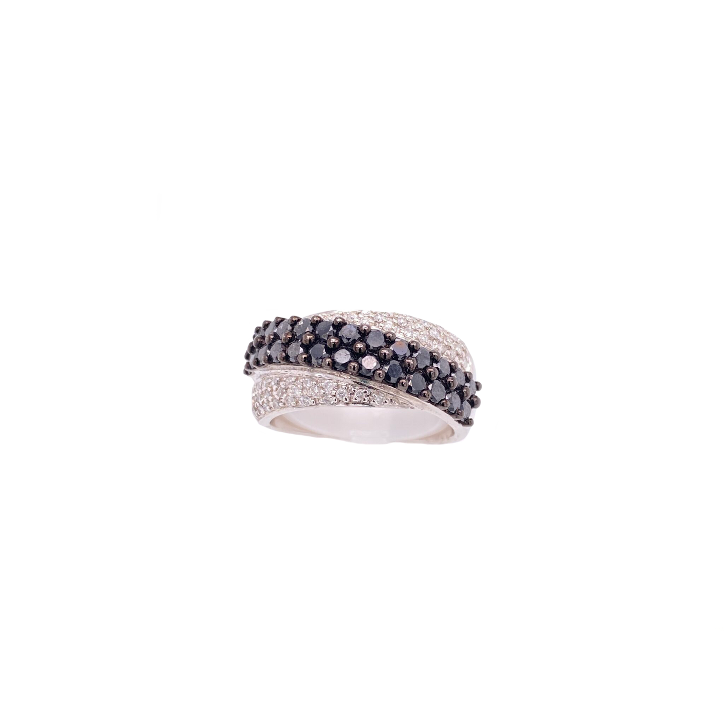 Black Diamond Ring 14 Karat White Gold 1.28 Carats