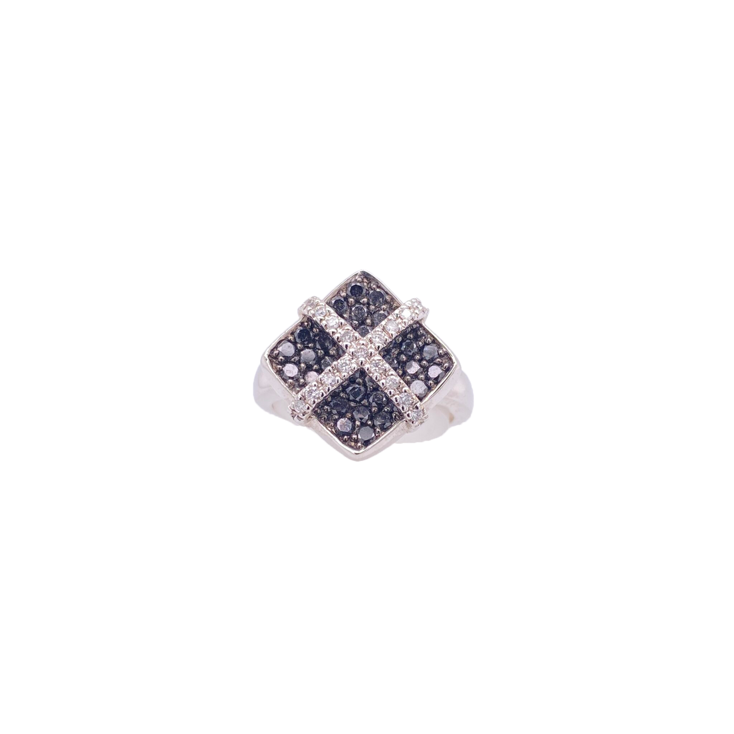 Black Diamond Ring 14 Karat White Gold Black Diamond 0.92 Carats