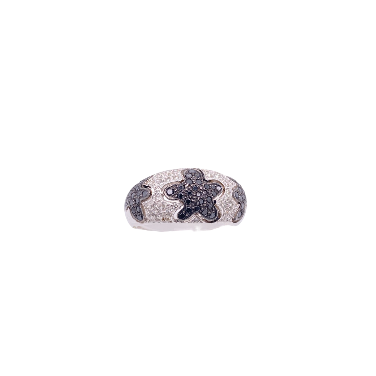Black Diamond Ring 18 Karat White Gold 0.41 Carats